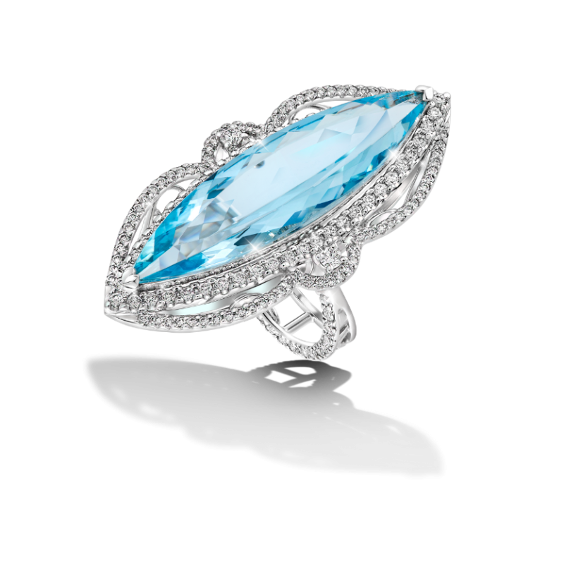 Aquamarine Marquise Convertible Ring