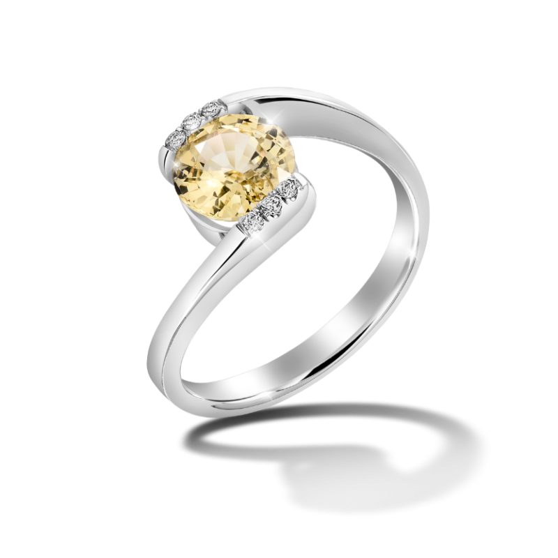 Round Yellow Sapphire Ring