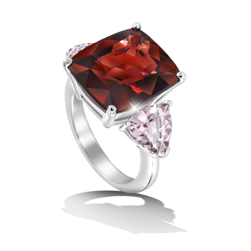 Red Garnet Square Ring
