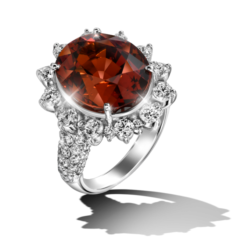 Red Garnet Oval Ring