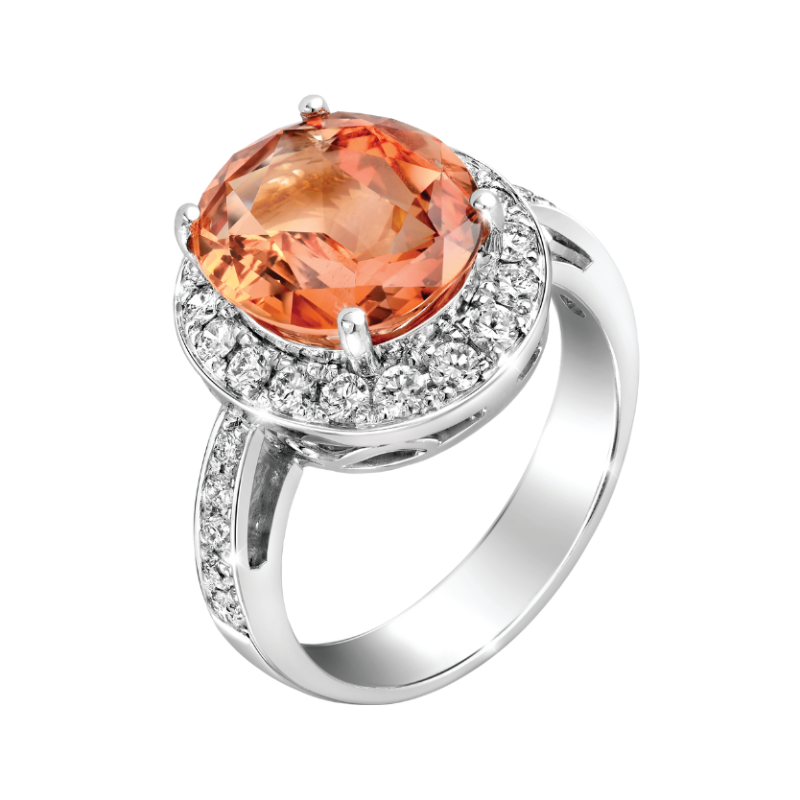 Orange Sapphire Ring