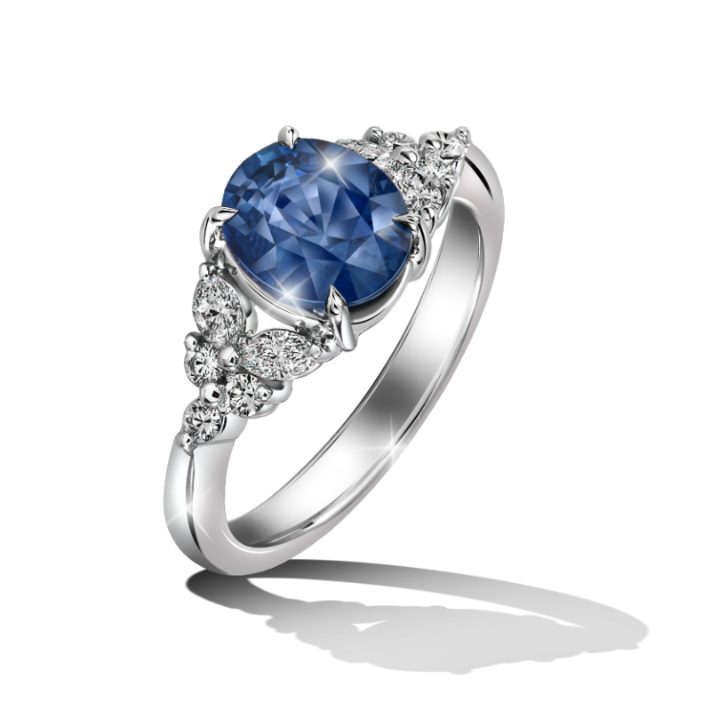Blue Sapphire Butterfly Ring